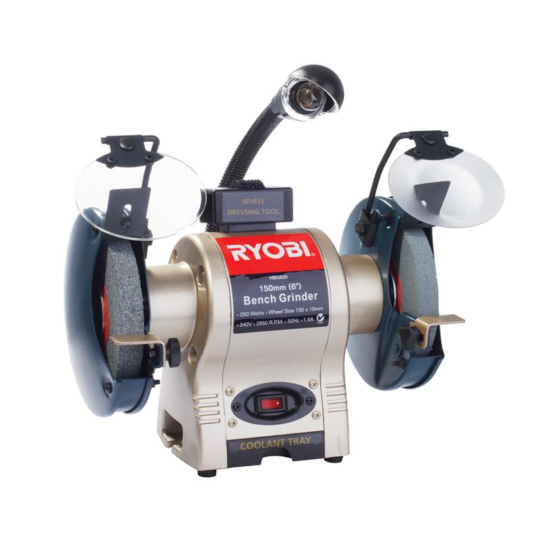 Ryobi Bench Grinder 150MM 250W with Light & Wheel Dresser HBG-620 - Lesotho Motor Clinic (Pty) Ltd