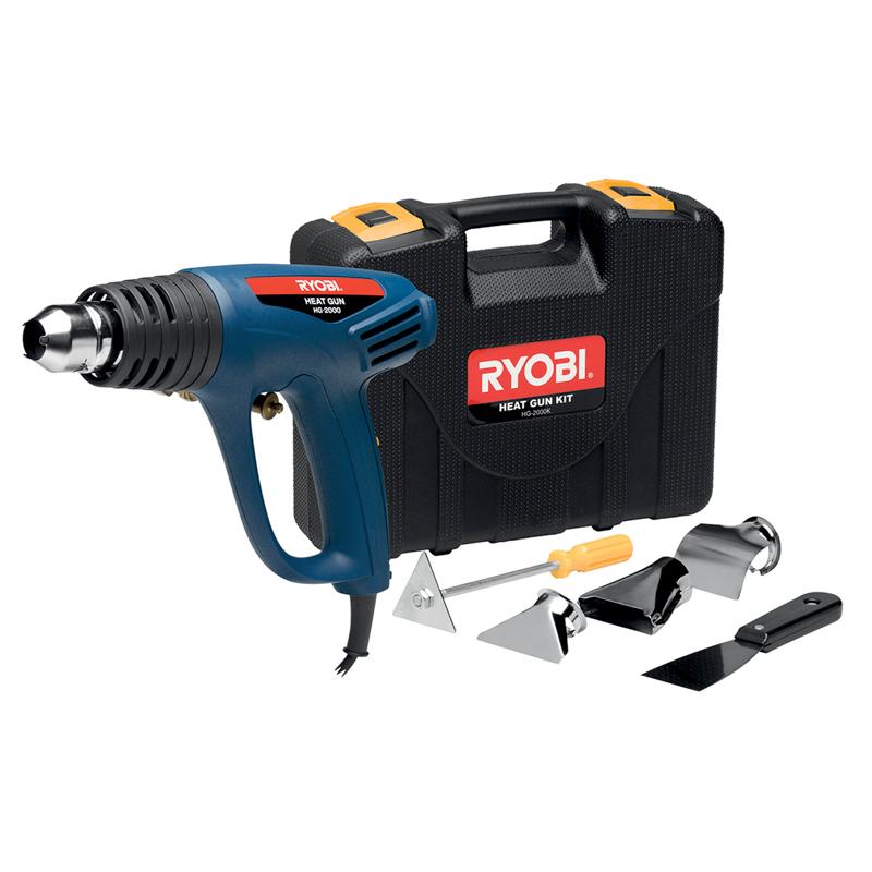 Ryobi Heat Gun 2000W 2 Speed 450-600 Degrees with 6PCE Accessory Kit HG-2000K - Lesotho Motor Clinic (Pty) Ltd