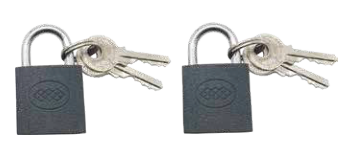 AutoGear 2 Piece 25mm Iron Padlock Set