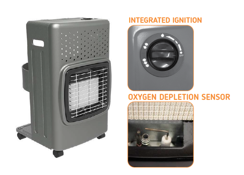 ALVA 3 Panel Luxurious Infrared Gas Heater - Grey