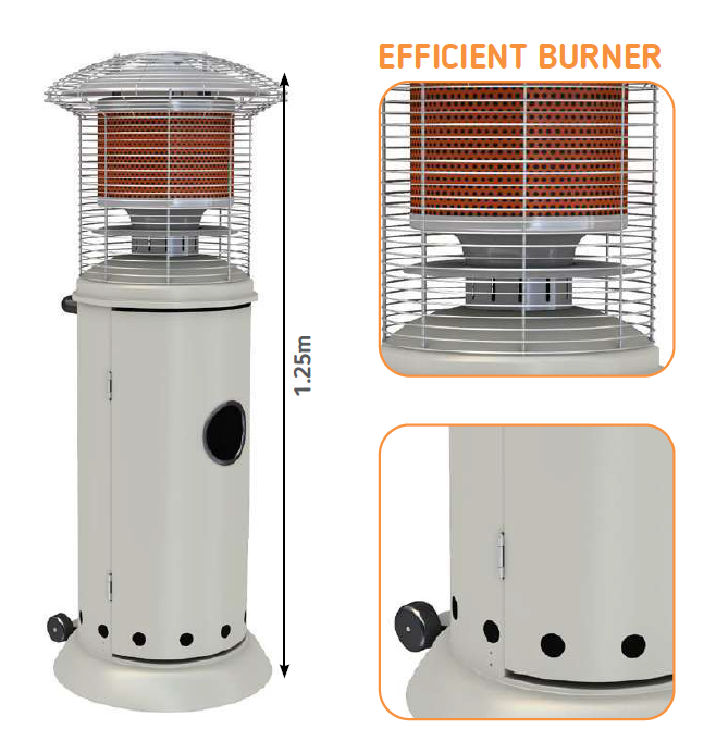 ALVA Short Stand Patio Gas Heater