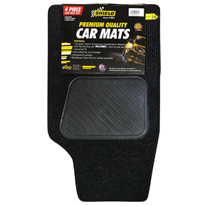 Shield Universal 4×4 Ribbed Coal Mats With Heelpads and Black Binding – 4 Piece - Lesotho Motor Clinic (Pty) Ltd