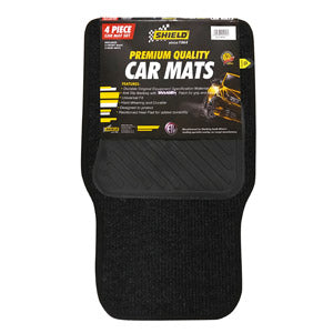 Shield Universal Promo Ribbed Coal Mat with Vinyl Heelpad & Black Binding – 4 Piece - Lesotho Motor Clinic (Pty) Ltd